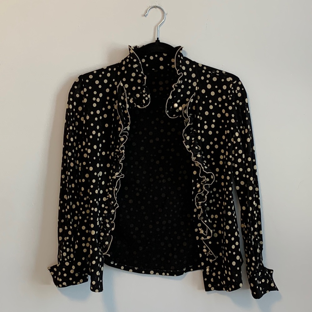 Vintage polka dot blouse with frills